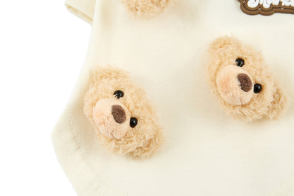 13DE MARZO Allover Bear Pet Tee Beige