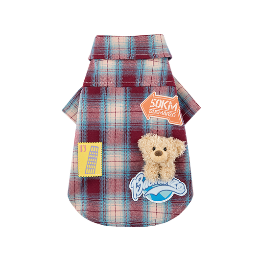 13DE MARZO Travel Bear Pet Shirt Red