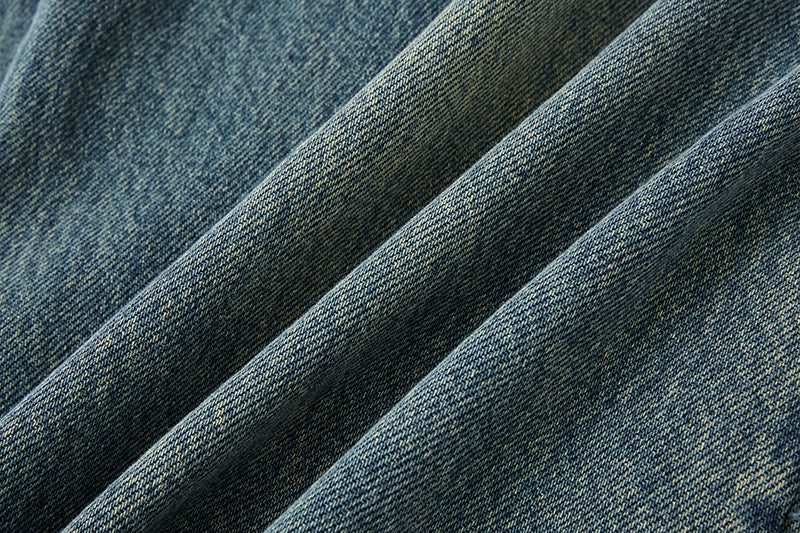 13DE MARZO Ripped Check Wide-Leg Trousers Blue