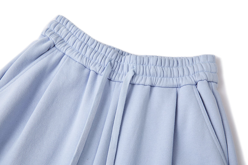 13DE MARZO Deconstructed Wide-Leg Sweatpants Blue