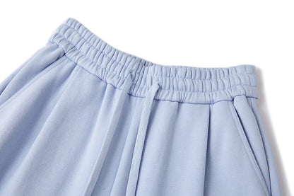 13DE MARZO Deconstructed Wide-Leg Sweatpants Blue