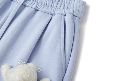 13DE MARZO Deconstructed Wide-Leg Sweatpants Blue