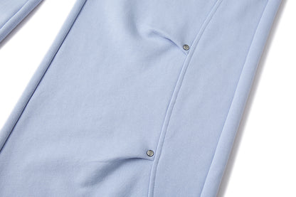 13DE MARZO Deconstructed Wide-Leg Sweatpants Blue