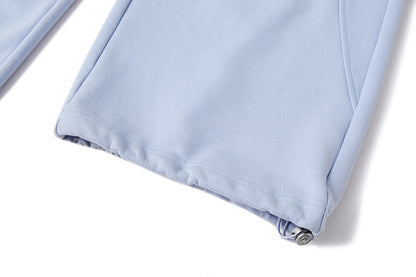 13DE MARZO Deconstructed Wide-Leg Sweatpants Blue