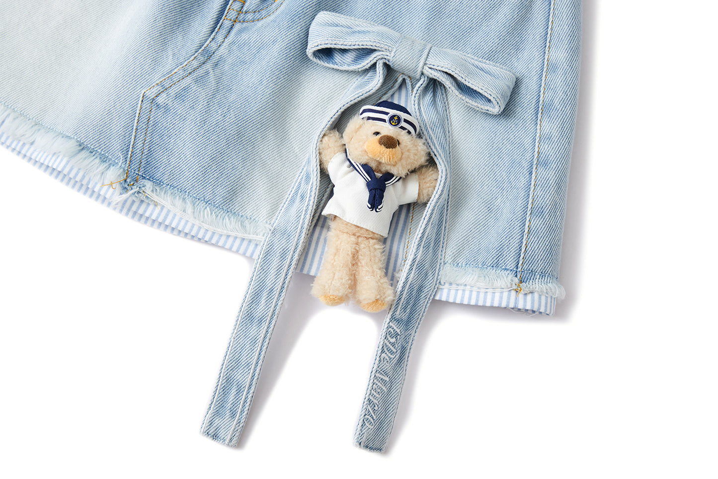 13DE MARZO Sailor Bear Denim Skirt Blue - 13DE MARZO