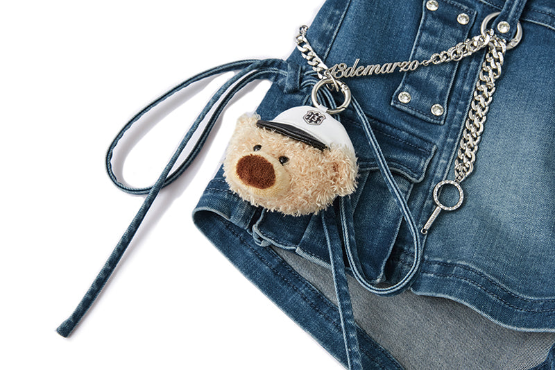 13DE MARZO V-Waist Sheriff Bear Jorts Navy Blue