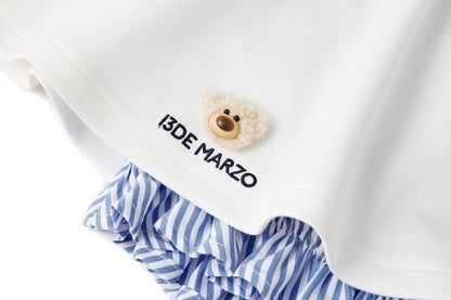 13DE MARZO Lines Bear Dress White