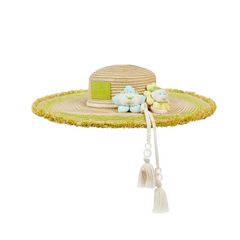 13DE MARZO Floral Bear Straw Hat