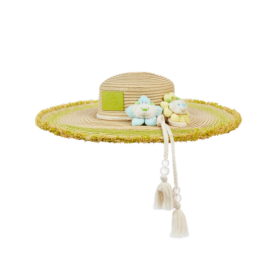 13DE MARZO Floral Bear Straw Hat - 13DE MARZO