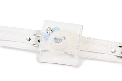 13DE MARZO Hook Buckle Belt Bag White
