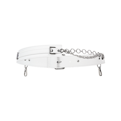 13DE MARZO Hook Buckle Belt Bag White