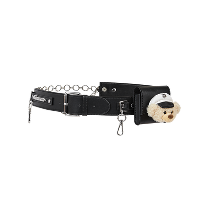 13DE MARZO Hook Buckle Belt Bag Black