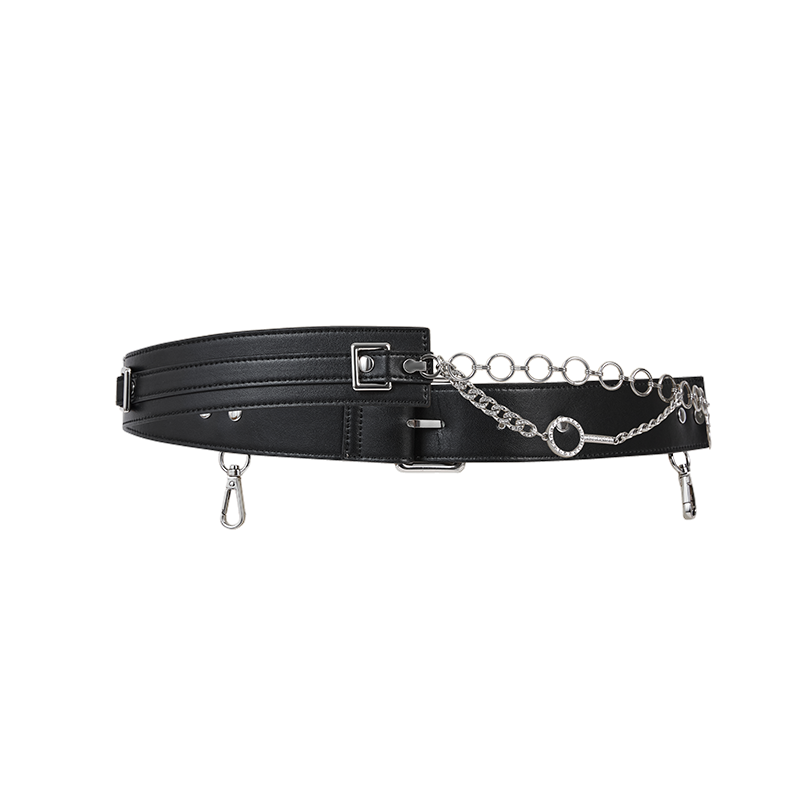 13DE MARZO Hook Buckle Belt Bag Black
