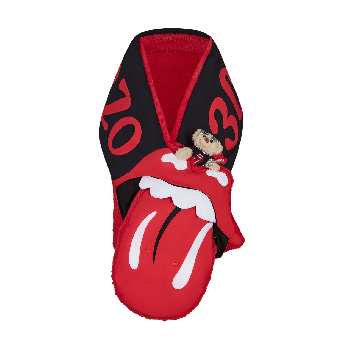 13DE MARZO Rolling Stones Tongue Scarf Black