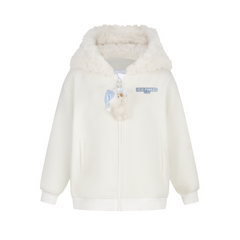 13DE MARZO BabyBear Nighty Night Zip Hoodie White