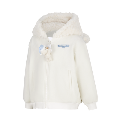 13DE MARZO BabyBear Nighty Night Zip Hoodie White