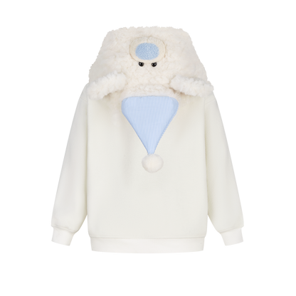 13DE MARZO BabyBear Nighty Night Zip Hoodie White