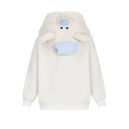 13DE MARZO BabyBear Nighty Night Zip Hoodie White