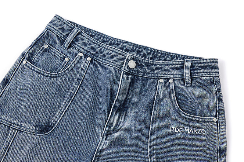 13DE MARZO Distruction Bear Jeans Blue