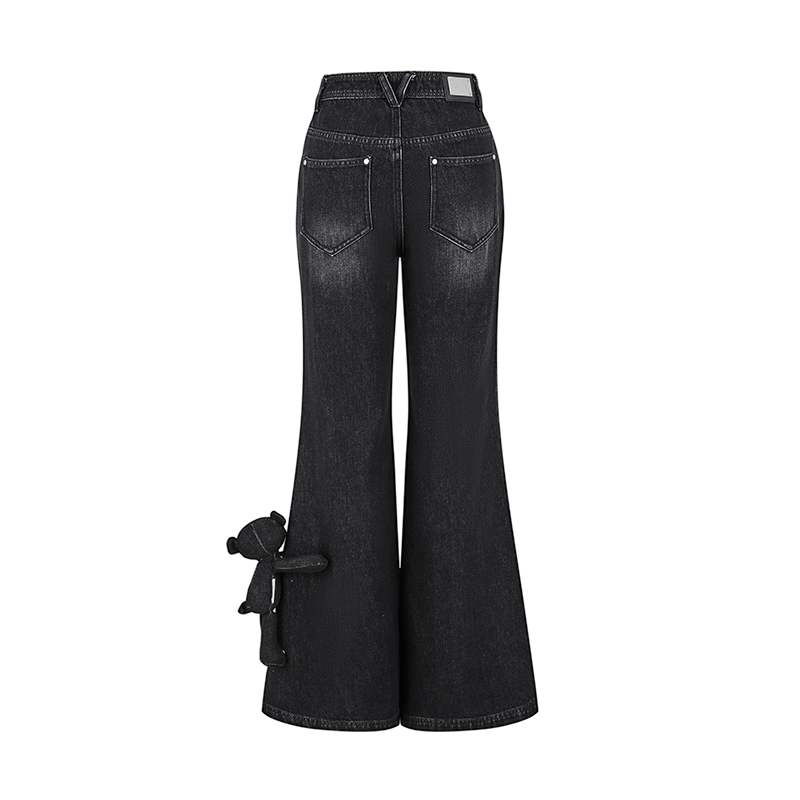 13DE MARZO Distruction Bear Jeans Black