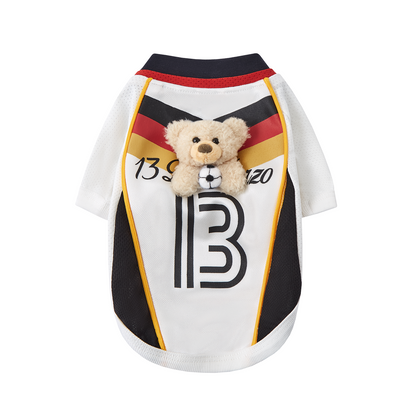 13DE MARZO Soccer Bear Pet Jersey White