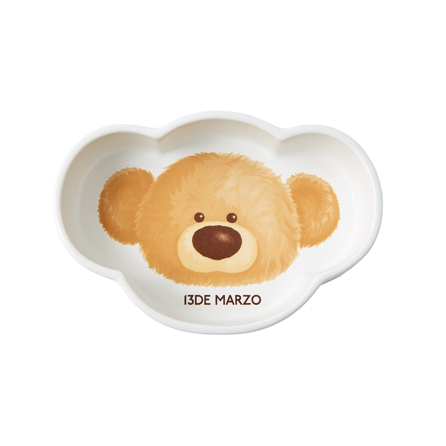 13DE MARZO Bear White Porcelain Print Bowl
