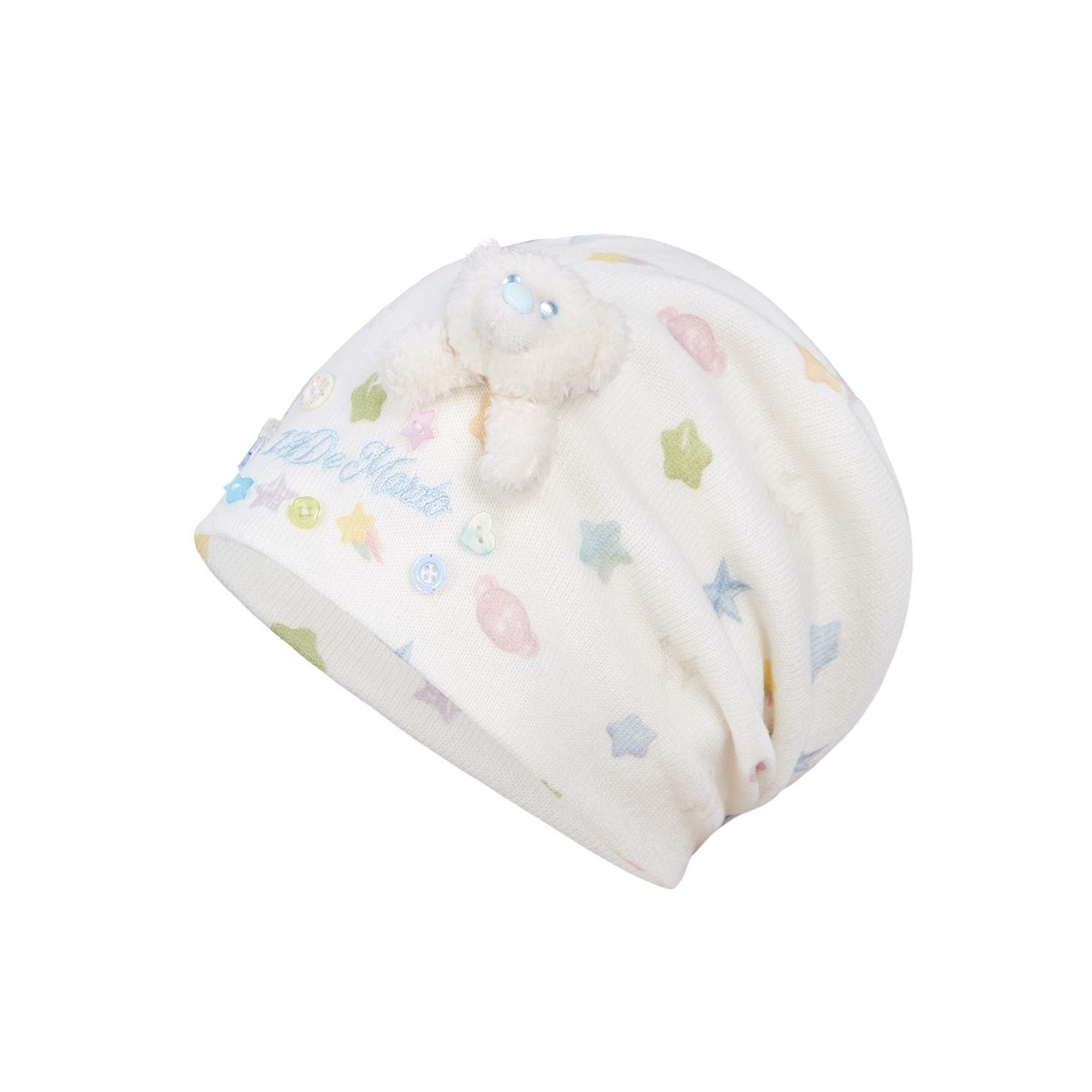 13DE MARZO All-Over Star Print Knit Beanie