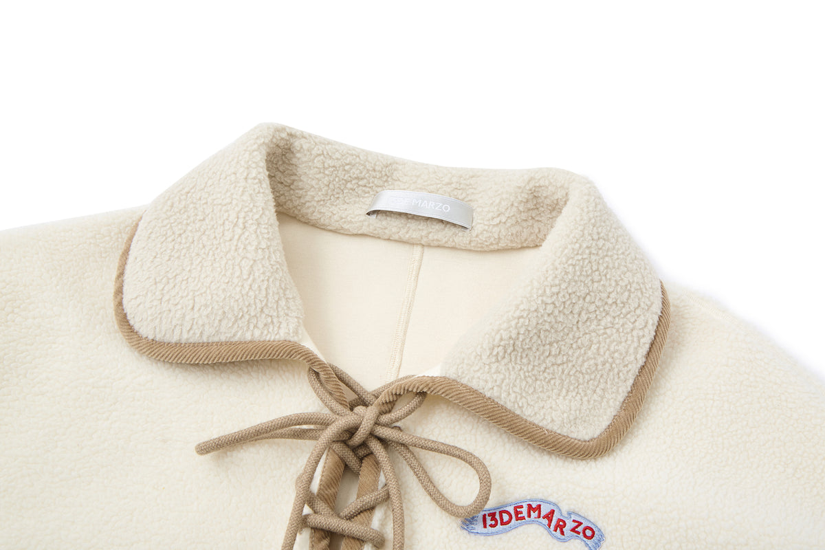 13DE MARZO Snow Bear Cross Tie Lapel Pullover Beige - 13DE MARZO