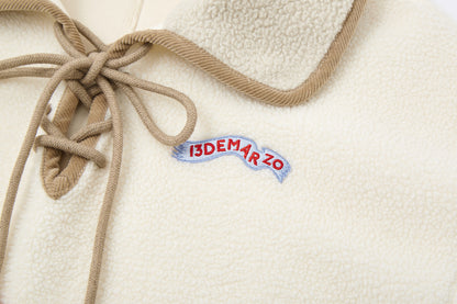 13DE MARZO Snow Bear Cross Tie Lapel Pullover Beige - 13DE MARZO