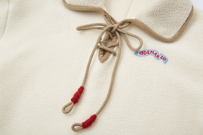 13DE MARZO Snow Bear Cross Tie Lapel Pullover Beige - 13DE MARZO