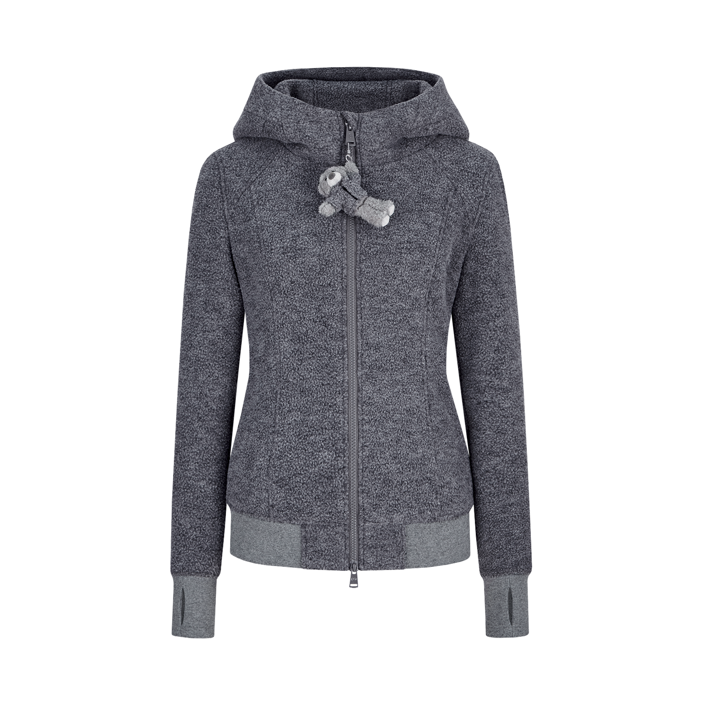 13DE MARZO Slim Fit Fleece Hoodie Dark Grey