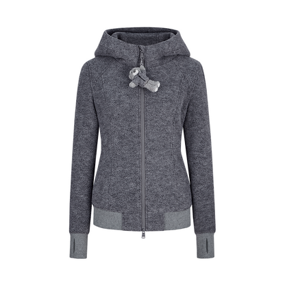13DE MARZO Slim Fit Fleece Hoodie Dark Grey