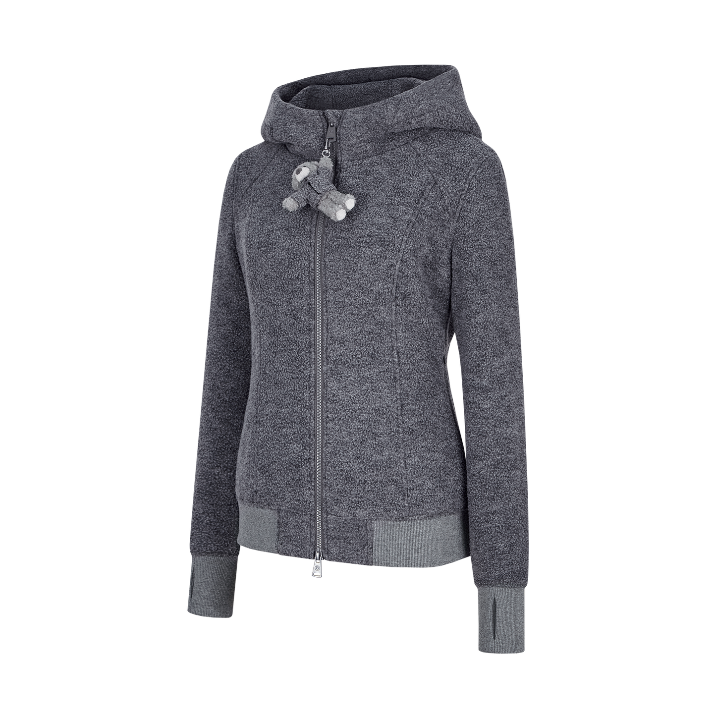 13DE MARZO Slim Fit Fleece Hoodie Dark Grey