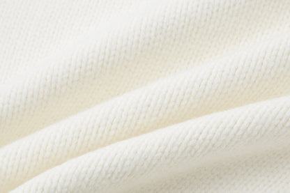 13DE MARZO Fair lsle Hooded Cape Pullover Sweater White