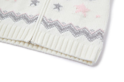 13DE MARZO Fair lsle Chunky Vest White