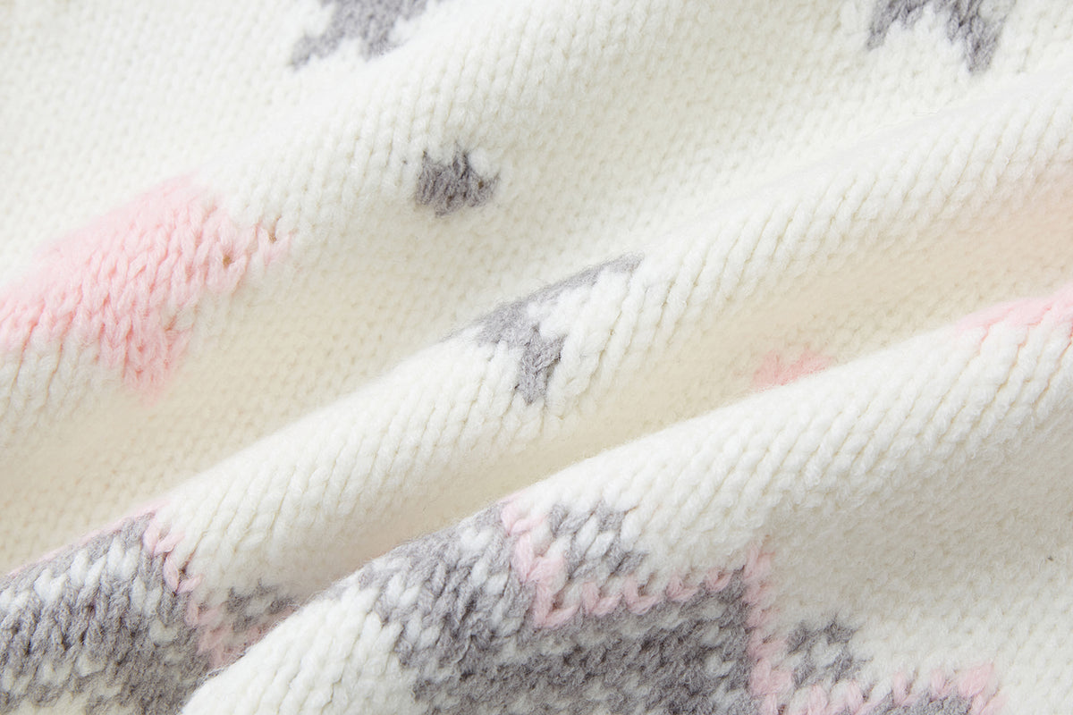 13DE MARZO Fair lsle Chunky Vest White
