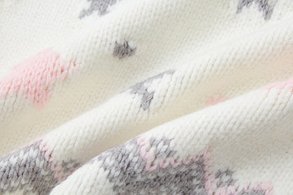 13DE MARZO Fair lsle Chunky Vest White