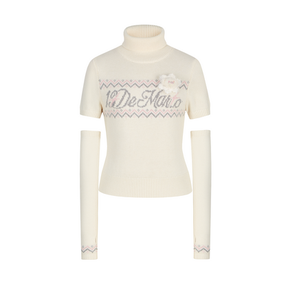 13DE MARZO Fair Isle Oversleeve Beige