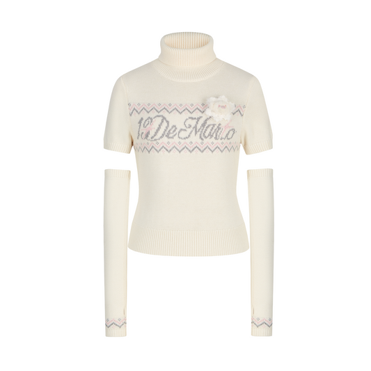 13DE MARZO Fair Isle Oversleeve Beige