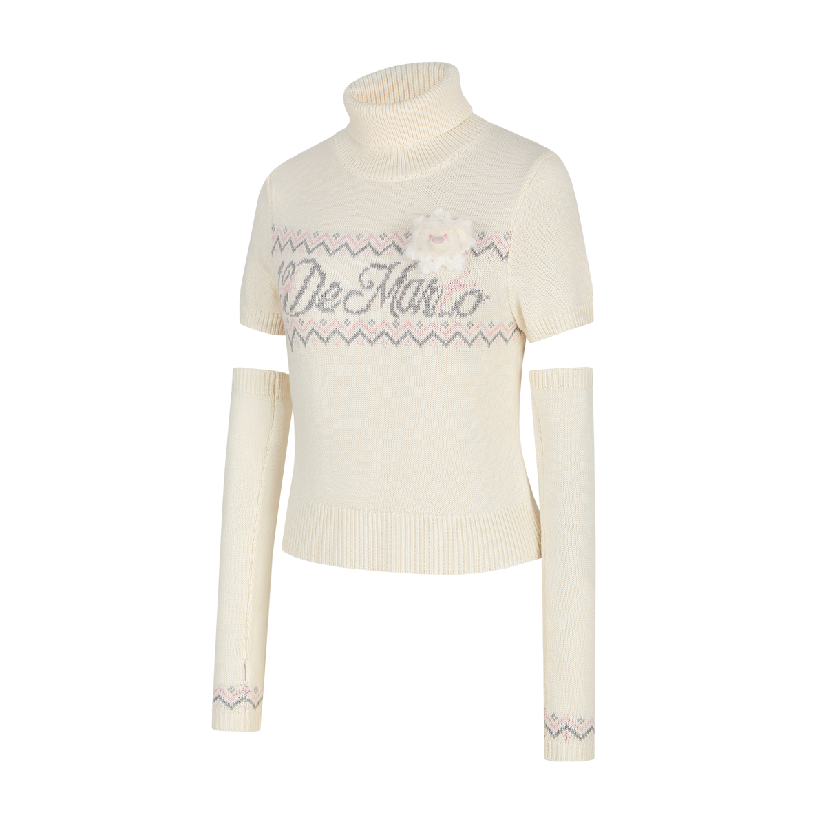 13DE MARZO Fair Isle Oversleeve Beige