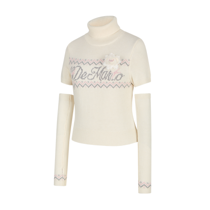 13DE MARZO Fair Isle Oversleeve Beige