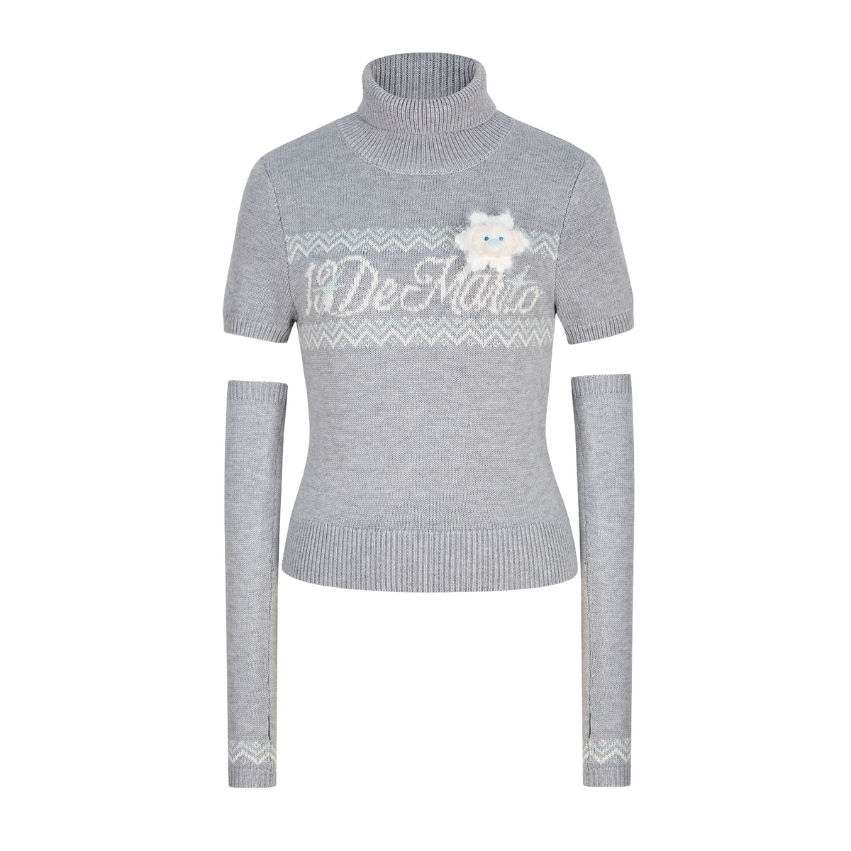 13DE MARZO Fair Isle Oversleeve Grey