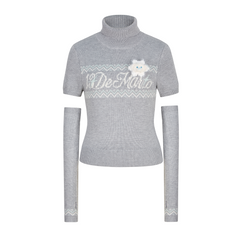 13DE MARZO Fair Isle Oversleeve Grey