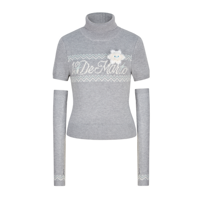 13DE MARZO Fair Isle Oversleeve Grey