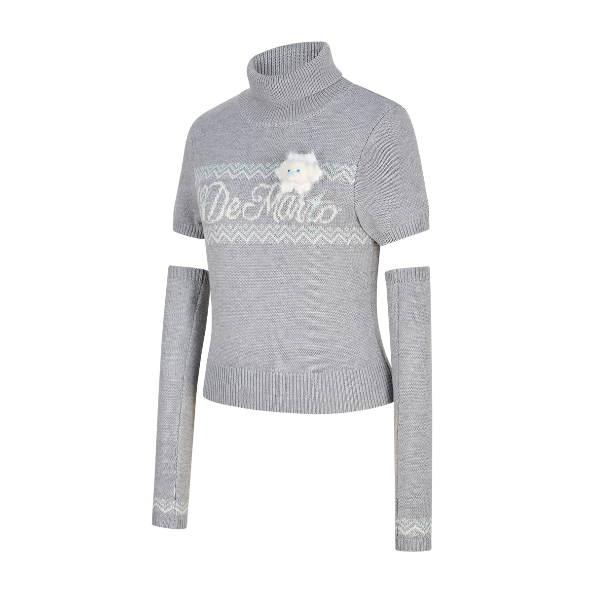13DE MARZO Fair Isle Oversleeve Grey