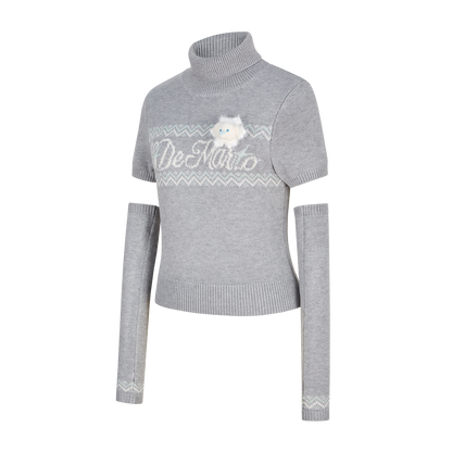 13DE MARZO Fair Isle Oversleeve Grey