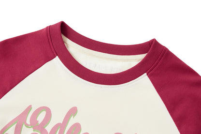 13DE MARZO BabyBear Lollipop Raglan Long Sleeve Red - 13DE MARZO