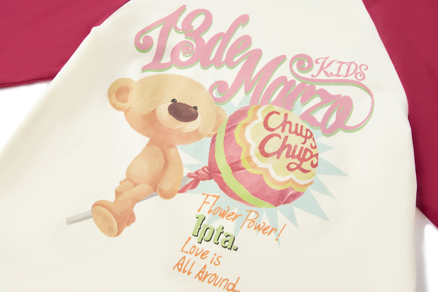 13DE MARZO BabyBear Lollipop Raglan Long Sleeve Red - 13DE MARZO