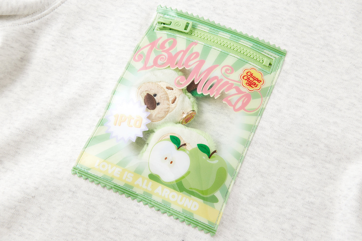 13DE MARZO BabyBear Candy Wrapper Print T-shirt Grey - 13DE MARZO