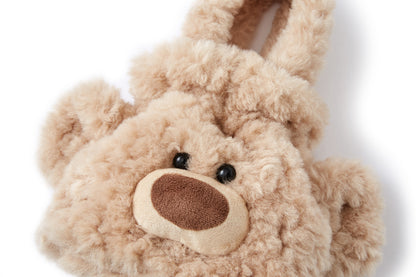 13DE MARZO Bear Face Drawstring Storage Bag Khaki - 13DE MARZO